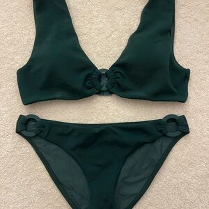 Elegant Dark Green Women's Swimwear Set